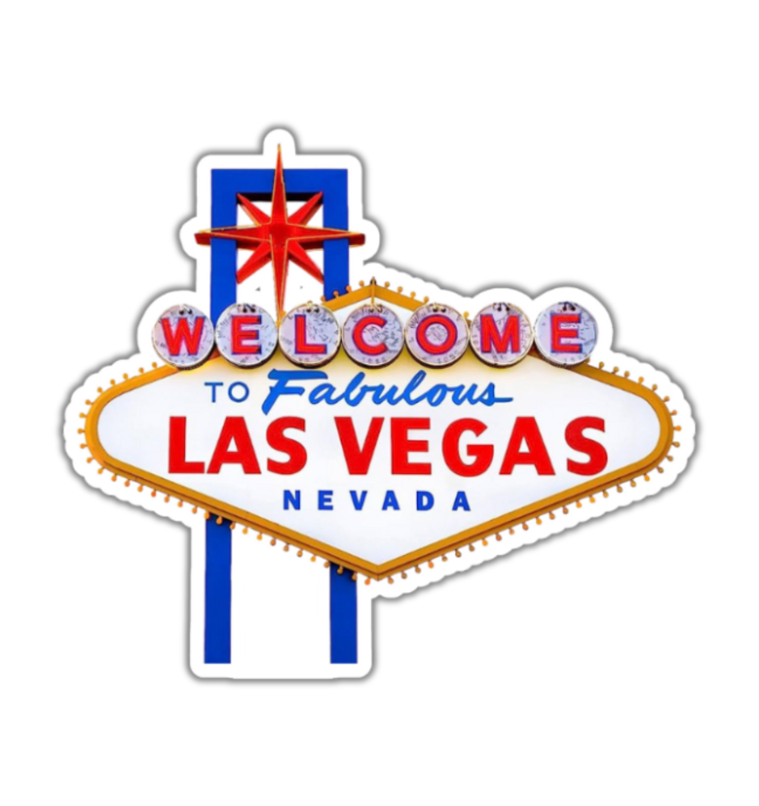 Welcome to Fabulous Las Vegas Nevada Sign Fridge Magnet or Laptop Sticker