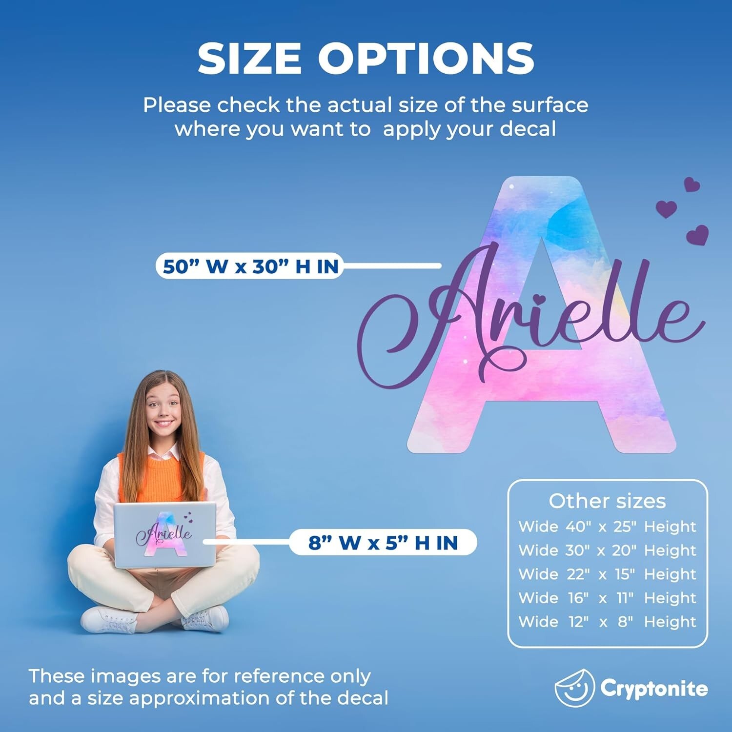Multiple Font Wall Decor |Custom Name & Initial I Baby Girl I Nursery Wall Decal