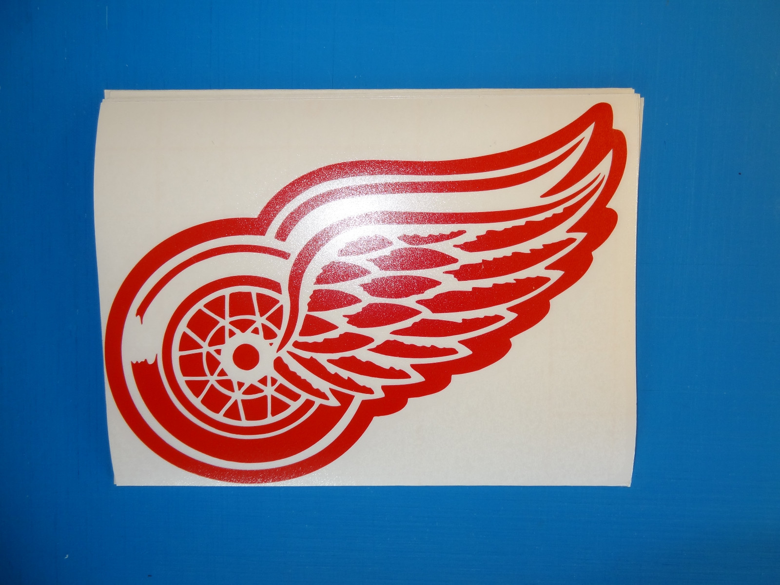 Detroit Red Wings Winged Wheel logo White or Red Vinyl Decal Choose your size