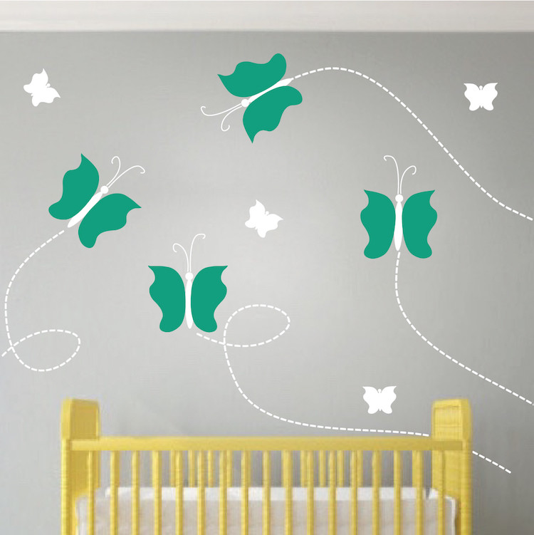 Nursery Butterfly Wall Decal Girl's Room Wallpaper Insects Removable Vinyl, b25