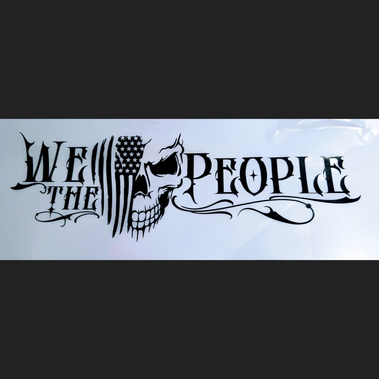 We the people patriotic vinyl decal black, red, white, or blue large 10 x 3.5 in