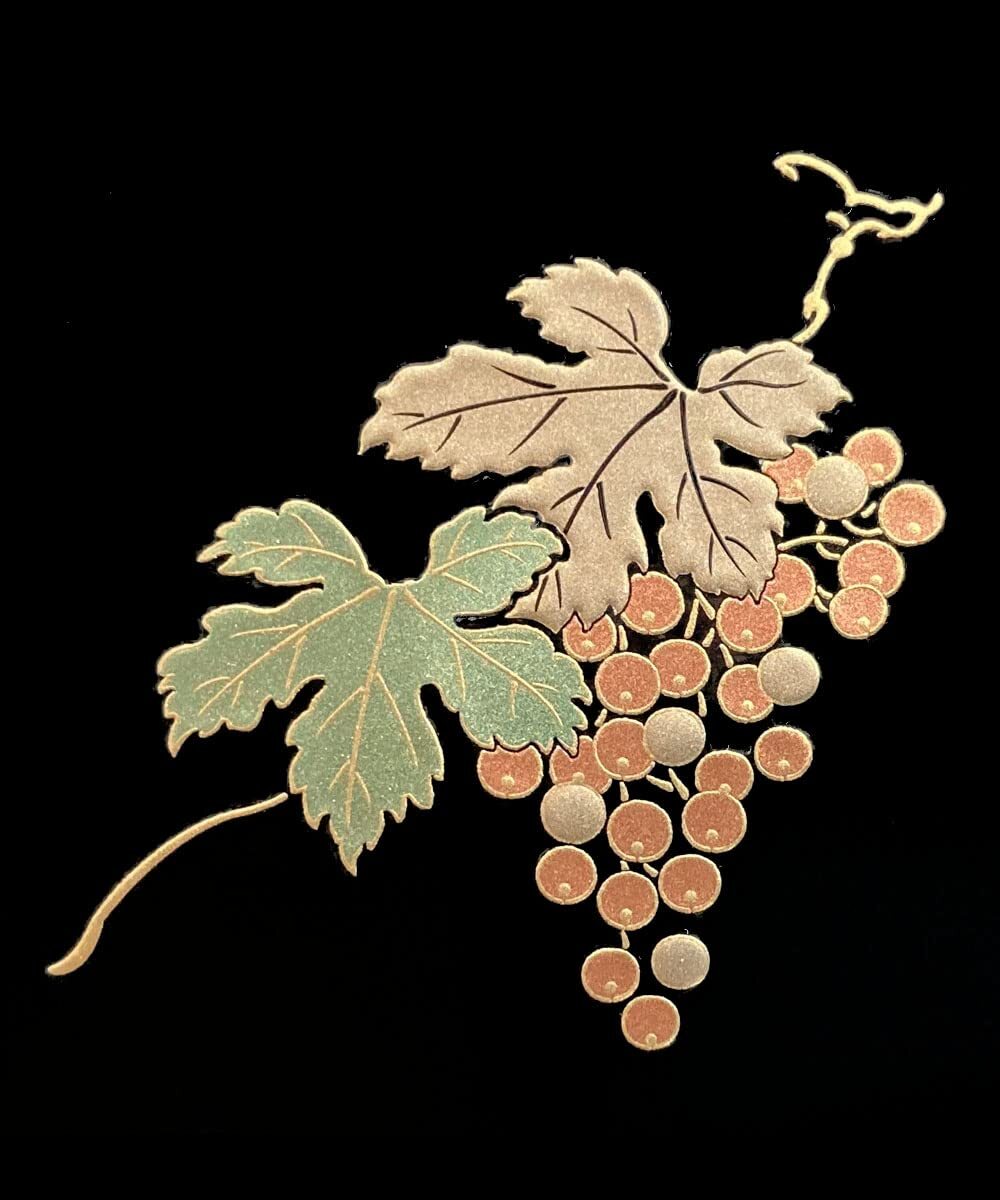 Makie Transfer Decal Sticker Gold Grape Design Japan 2.5×2.2in (6.4×5.5cm)