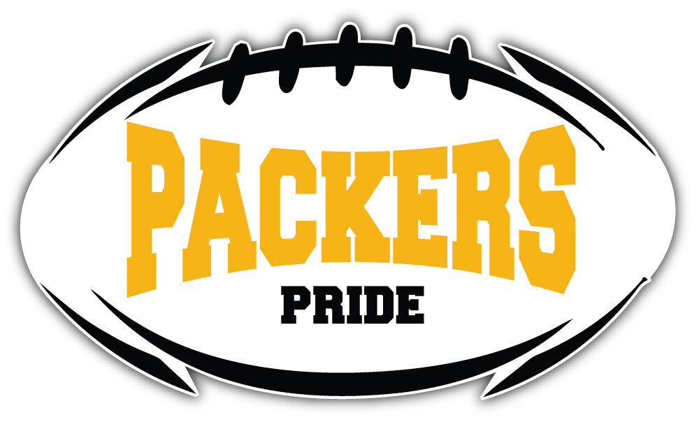 Green Bay Packers Pride NFL Sport Ball Car Bumper Sticker Decal "SIZES"