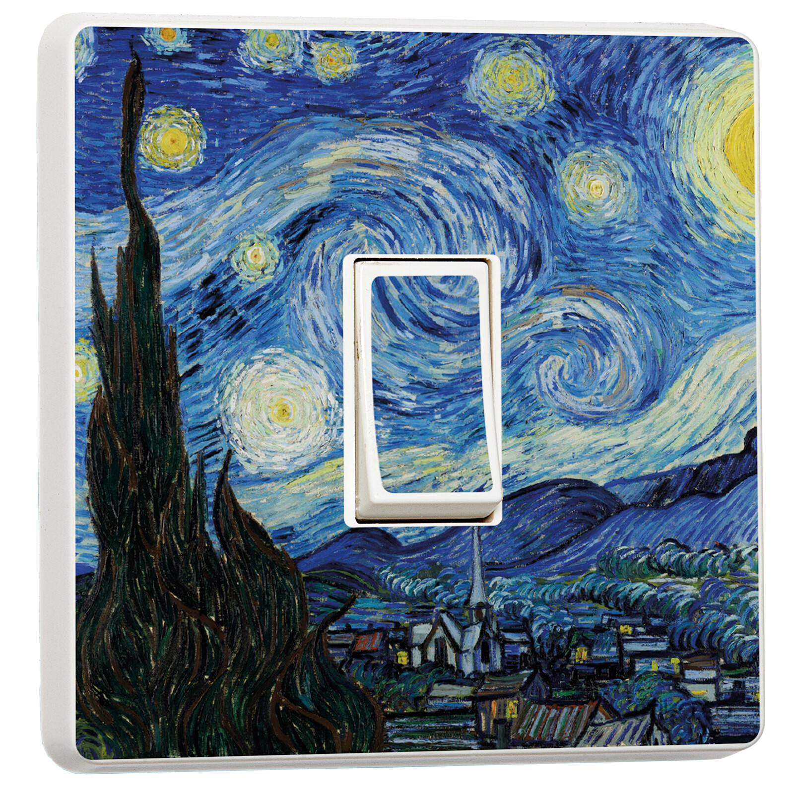 Pack of 2 Starry Night, Vincent Van Gogh Art Design for Single Light Switch