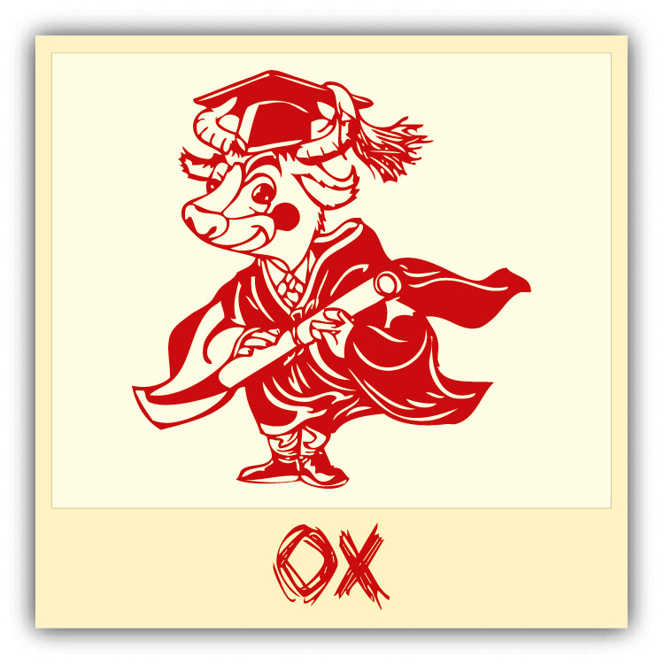 Ox Chinese Zodiac Sheng Xiao Humor Sign Car Bumper Sticker Decal