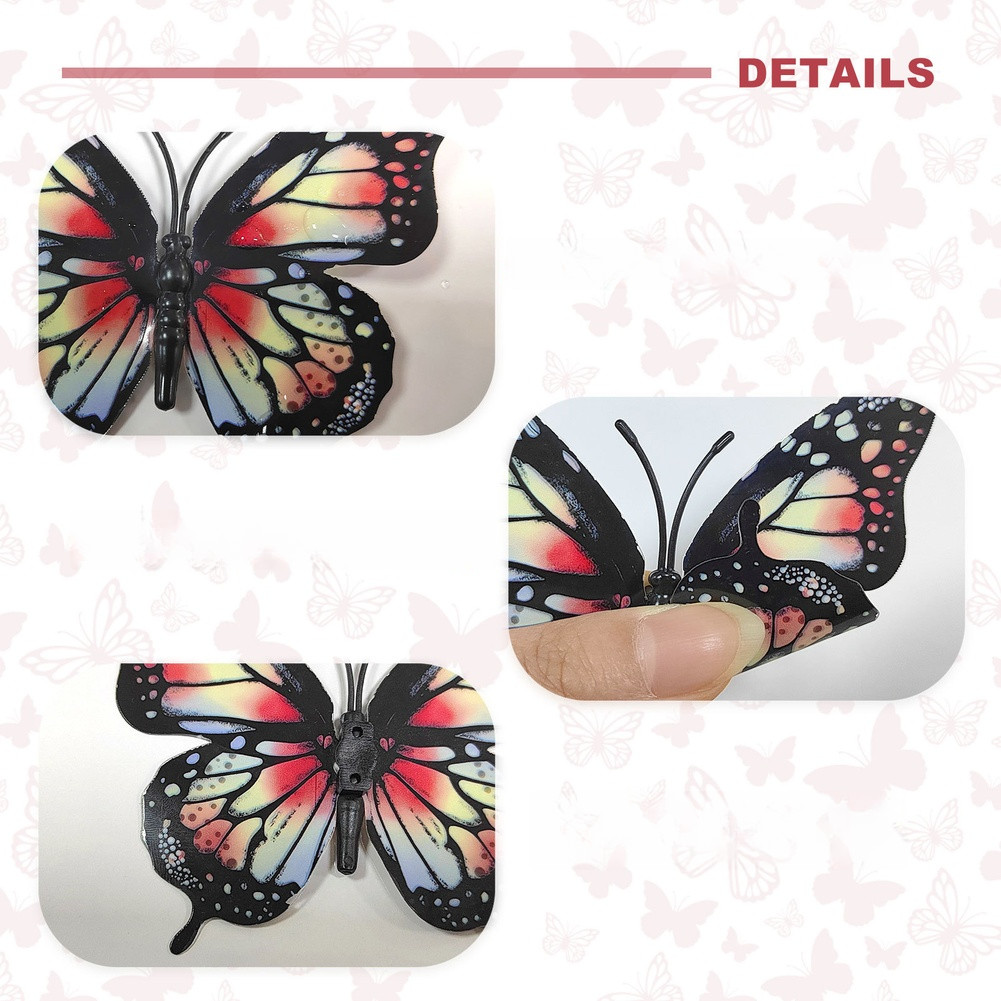3D Butterfly Decals PVC Waterproof Bright Colors for Home Interior Decor