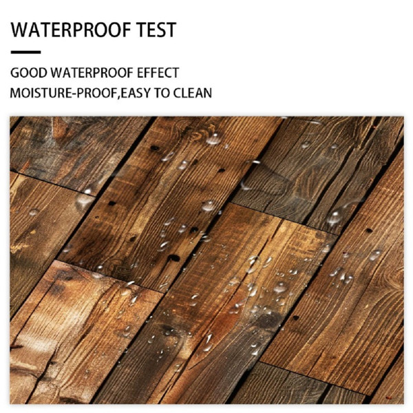 10pcs Self-Adhesive Wood Grain Wall Tiles Waterproof Decor Wall Sticker Kitchen