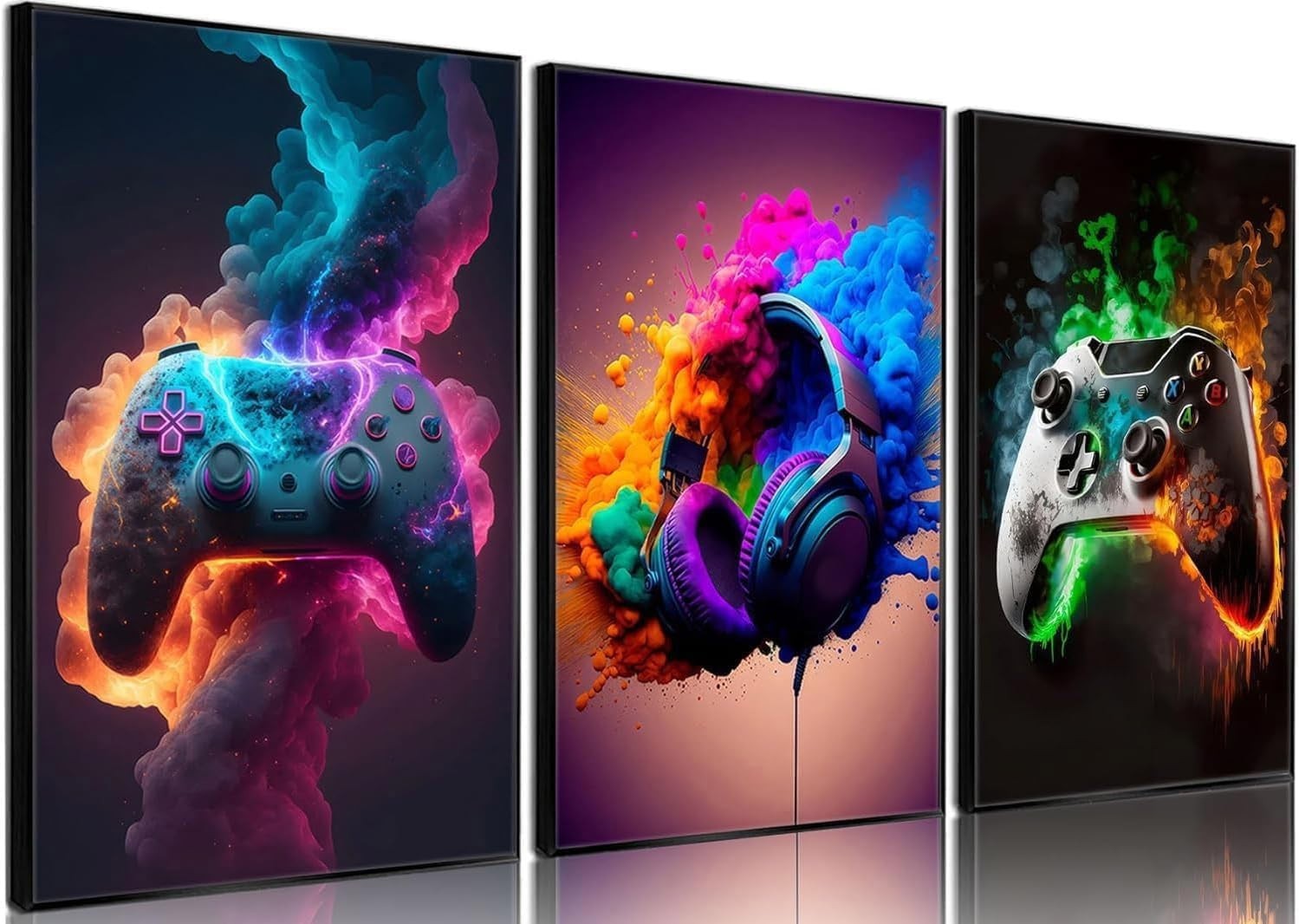 Immersive 12×16 Gaming Art Set – Colorful Unframed Posters for Teen Spaces