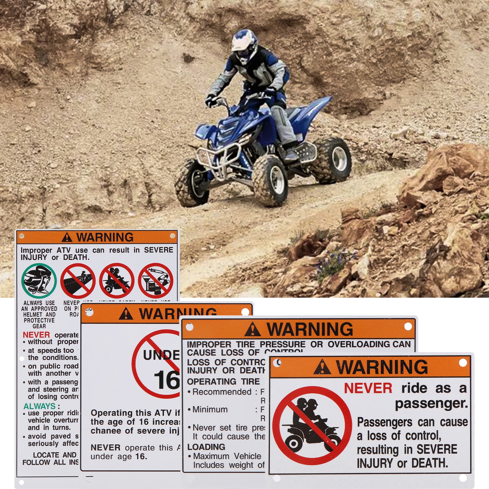 Auto Parts Warning Decals Stickers Labels Aluminum Backed for H4E25706
