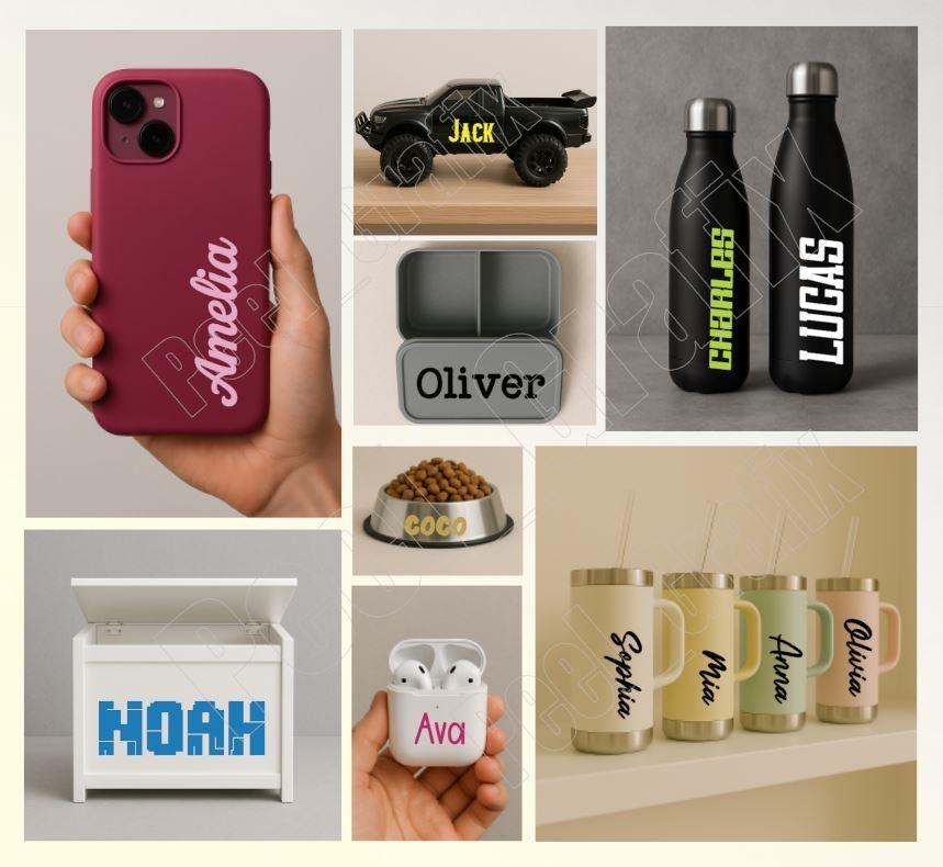 Personalised Name Vinyl Sticker Word Text Cut Fancy Font Sticker Sentence custom