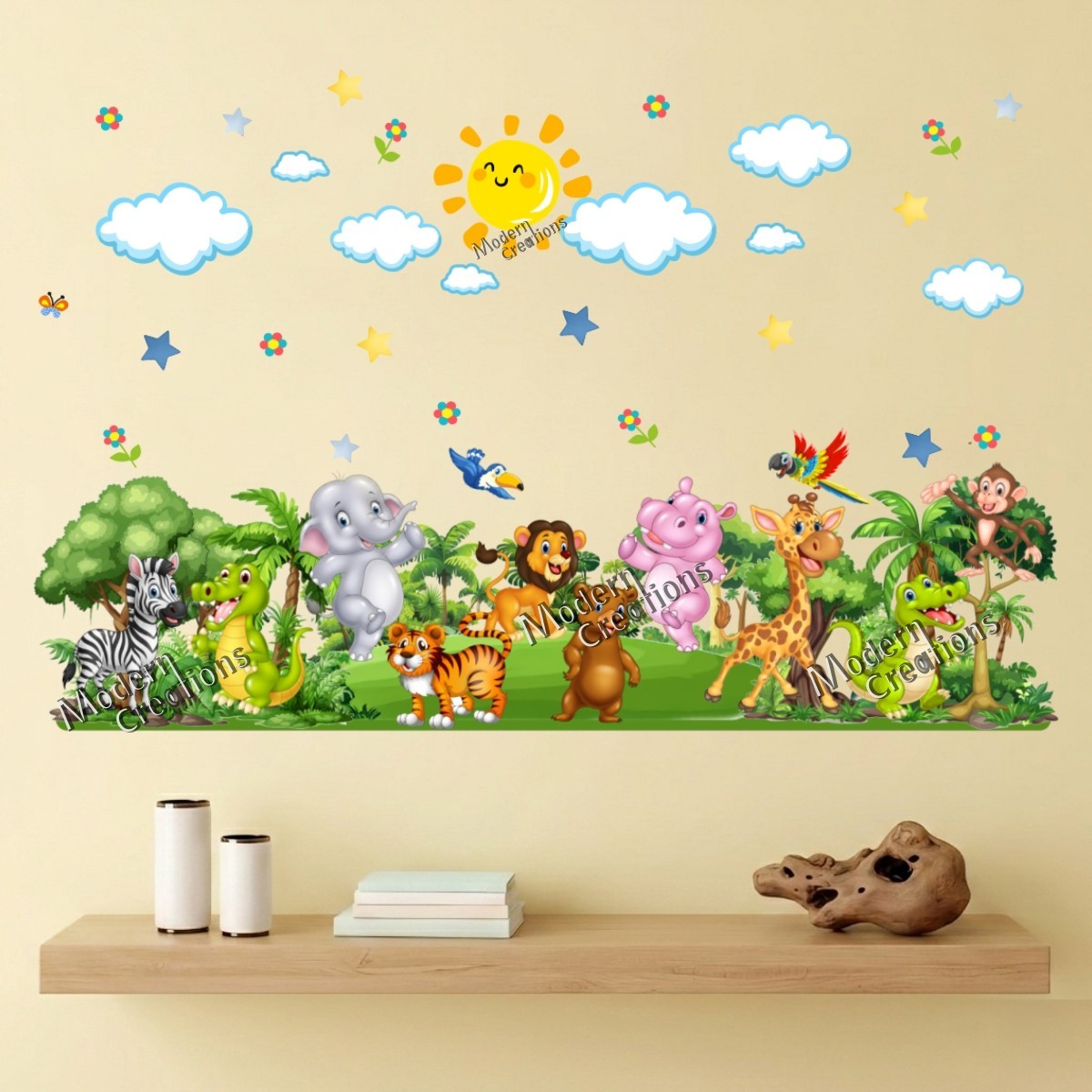 Forest Wall Stickers Decals Kids Nursery Rooms Decor Large Jungle Animals Enjoy