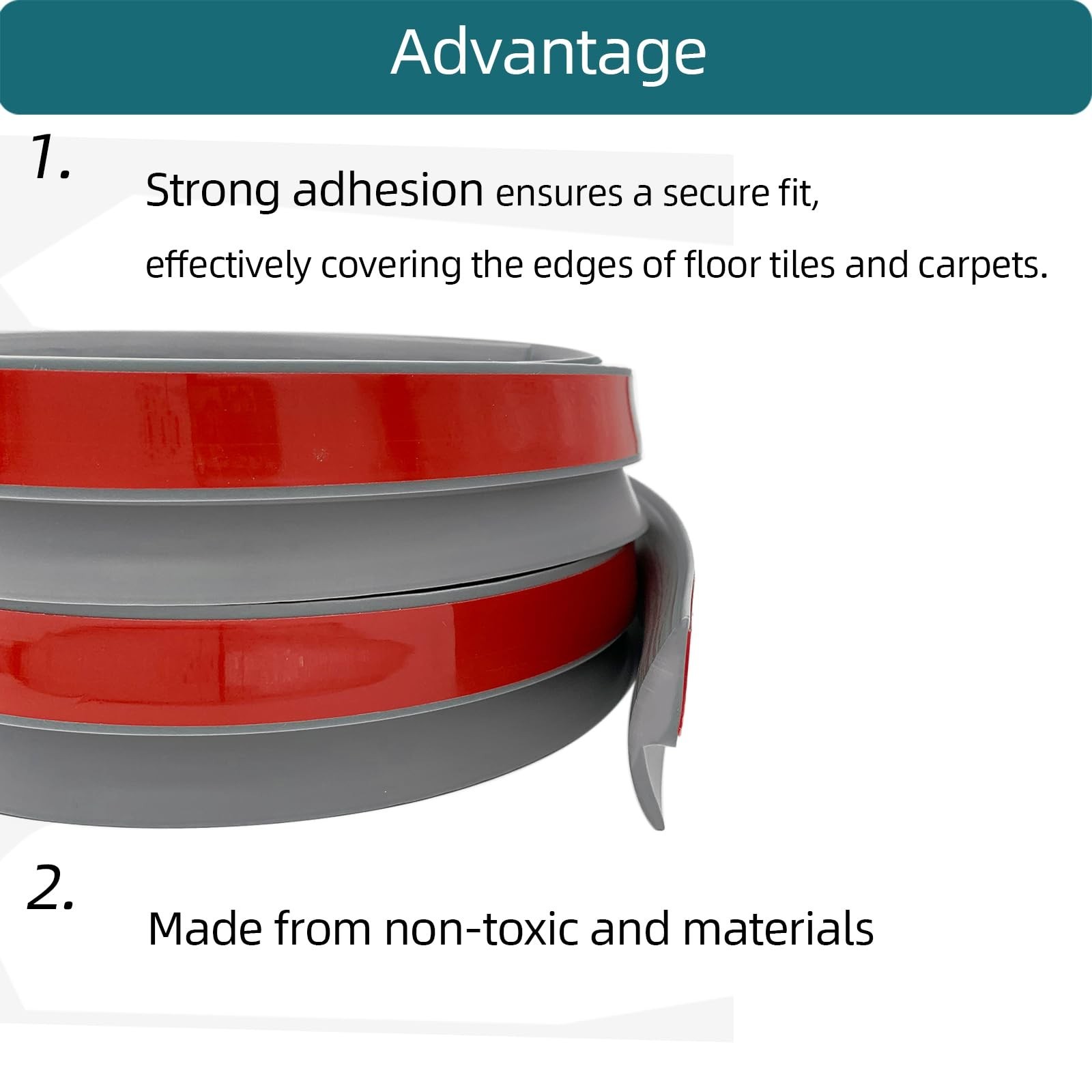 Carpet Floor Transition Strip, Self-Adhesive Carpet to Tile Transition Edging…