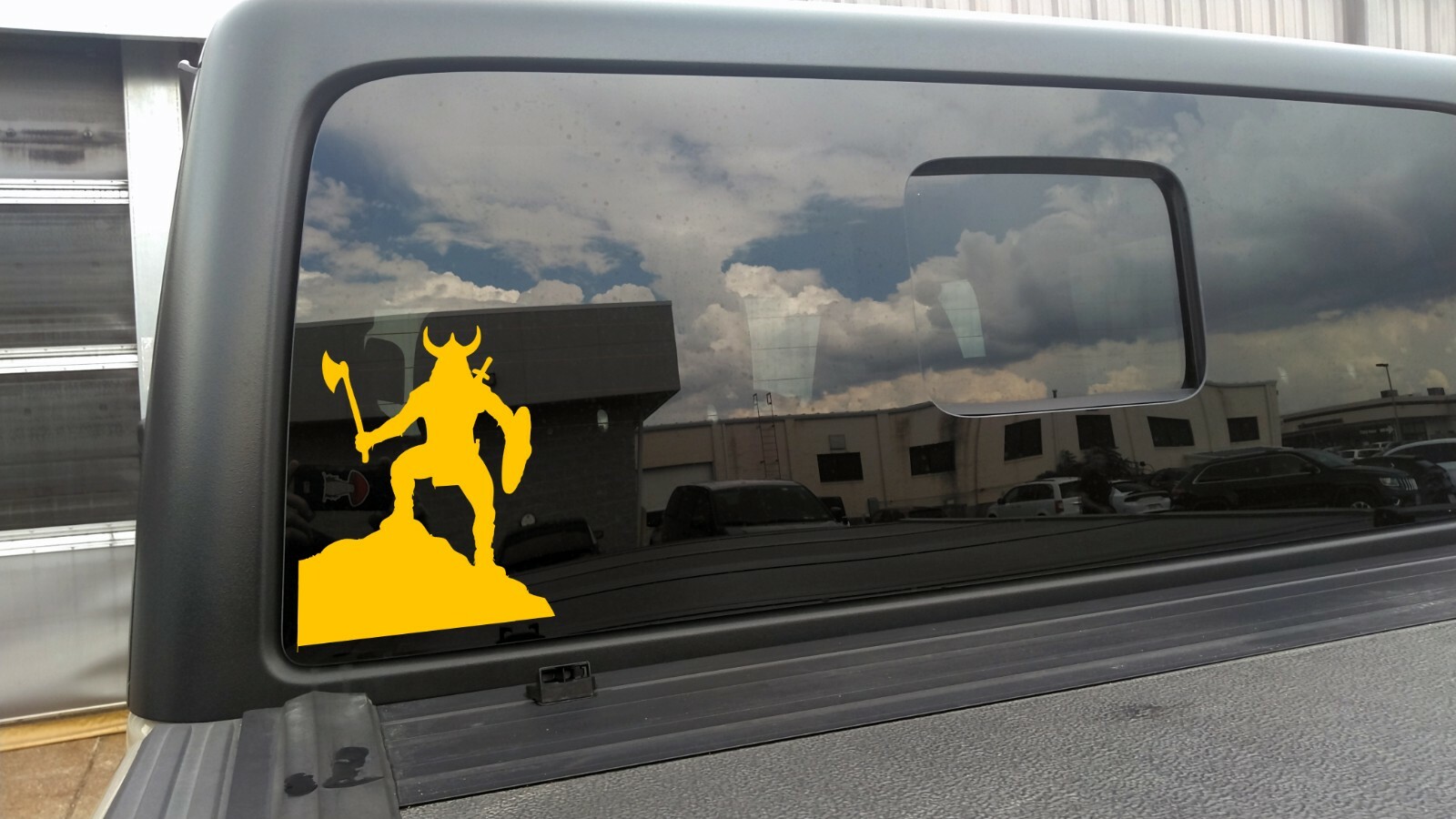 Viking Barbarian Berserker on Rock Vinyl Decal – Shield Axe Sword Norse Die Cut