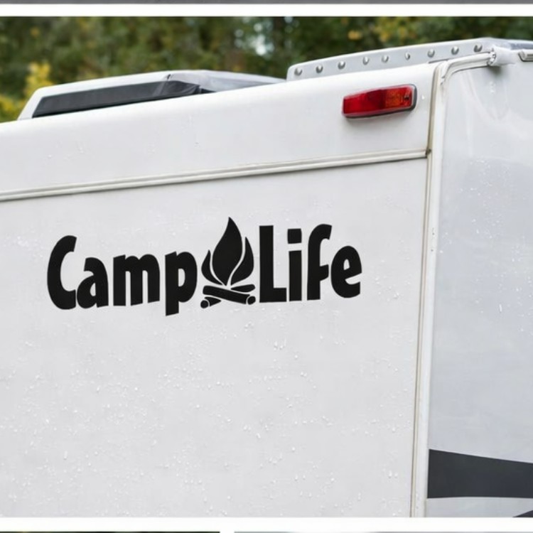 Camp Life Vinyl Decal Sticker – Die Cut ATV RV Camping, Outdoors Family