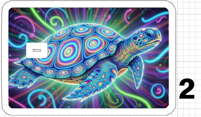 Psychedelic Sea Turtle ATM Debit Credit Sticker Skin Pot Party 420 Ocean Beach