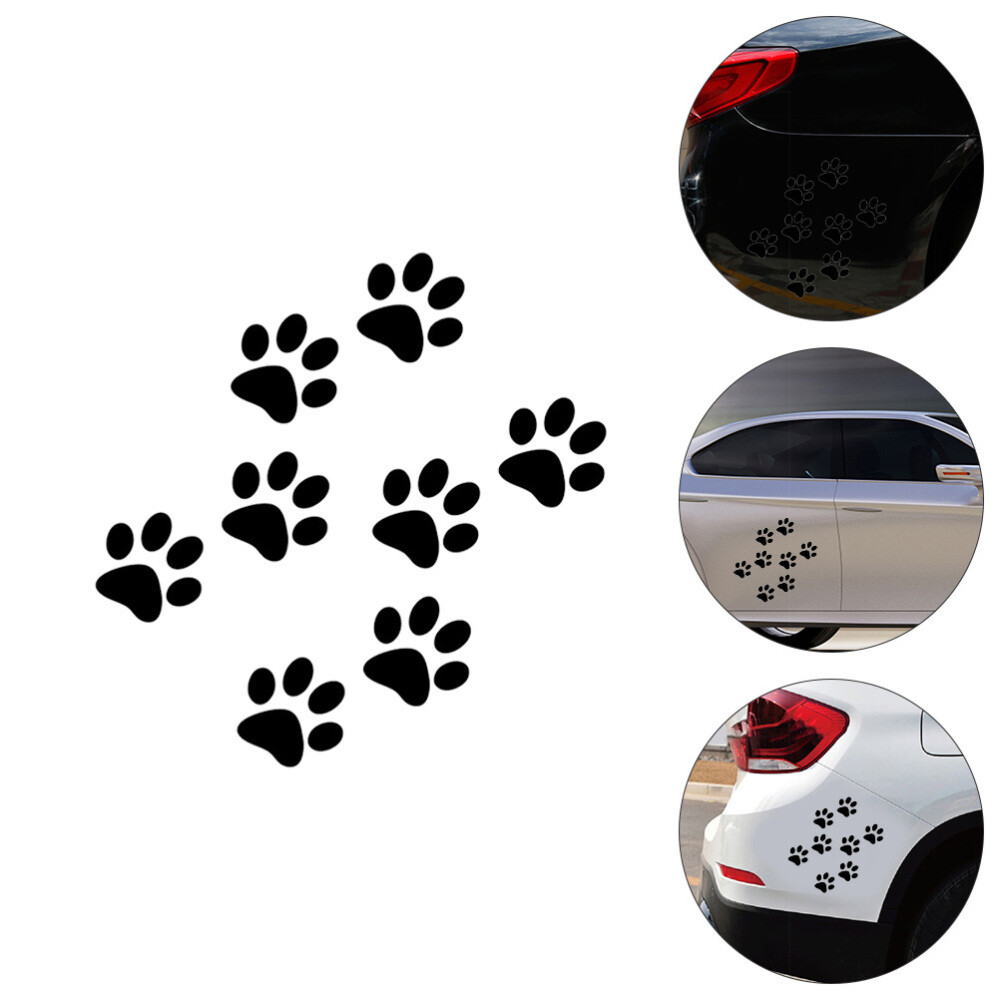 24Pcs Cat Footprint Decal Auto Body Sticker Car Body Sticker Car Window Decal
