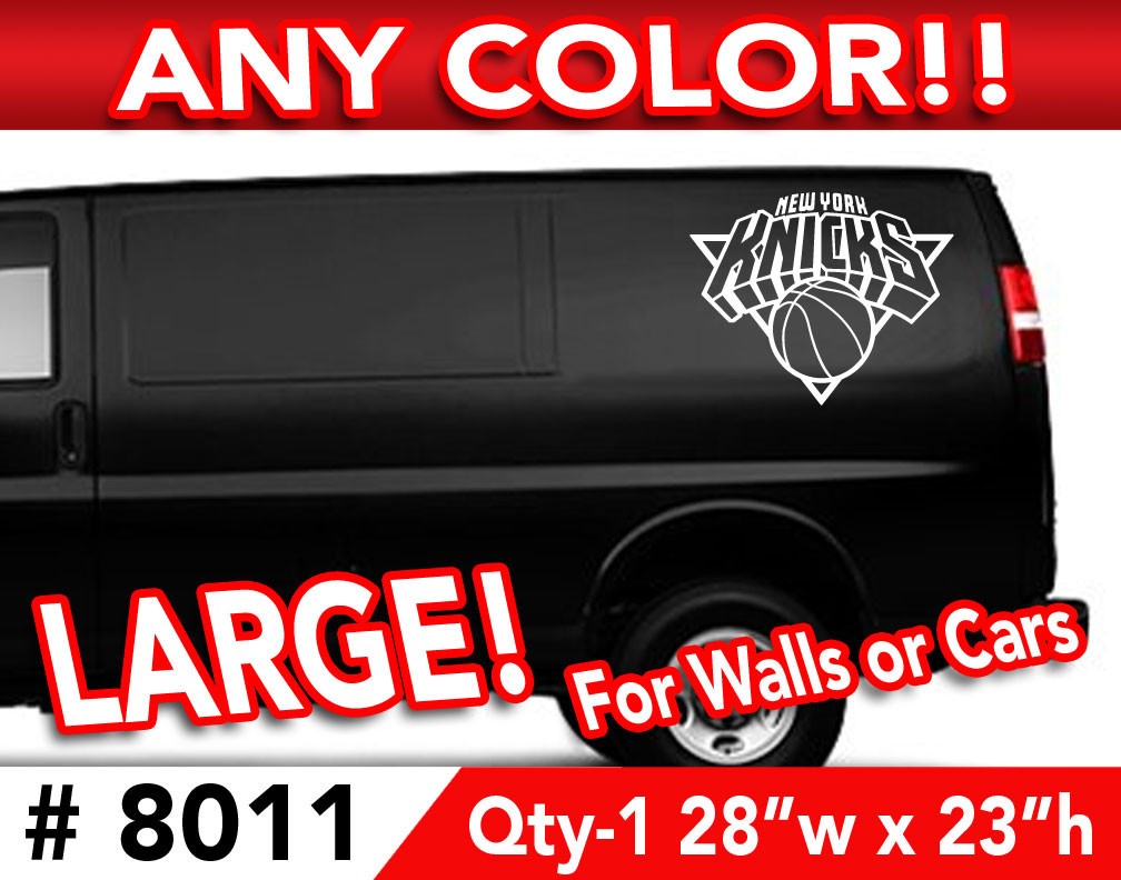 NEW YORK KNICKS DECAL STICKER 27"w x 22" ANY 1 Color