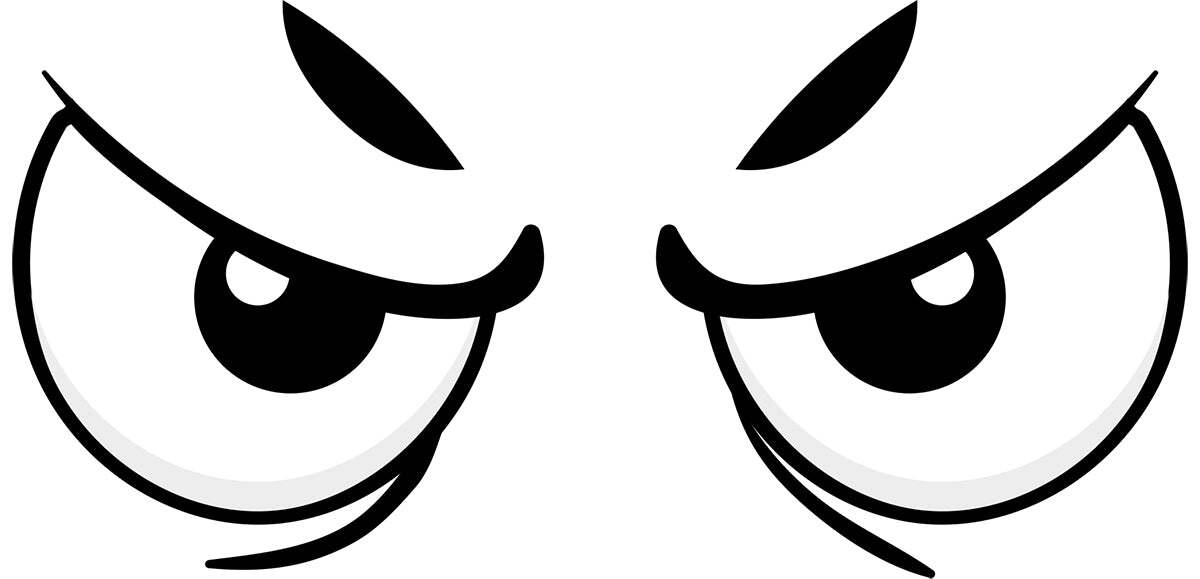 Googly Eyes Angry Vinyl Decal 6 inches wide