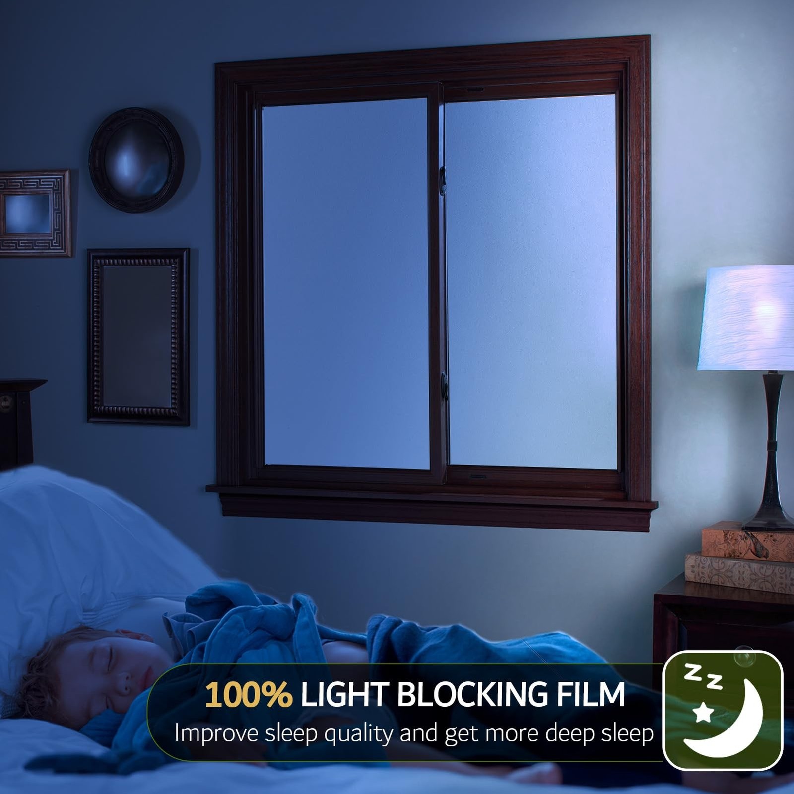 VELIMAX White Blackout Window Film, 100% Light Blocking Window Cover, Opaque …