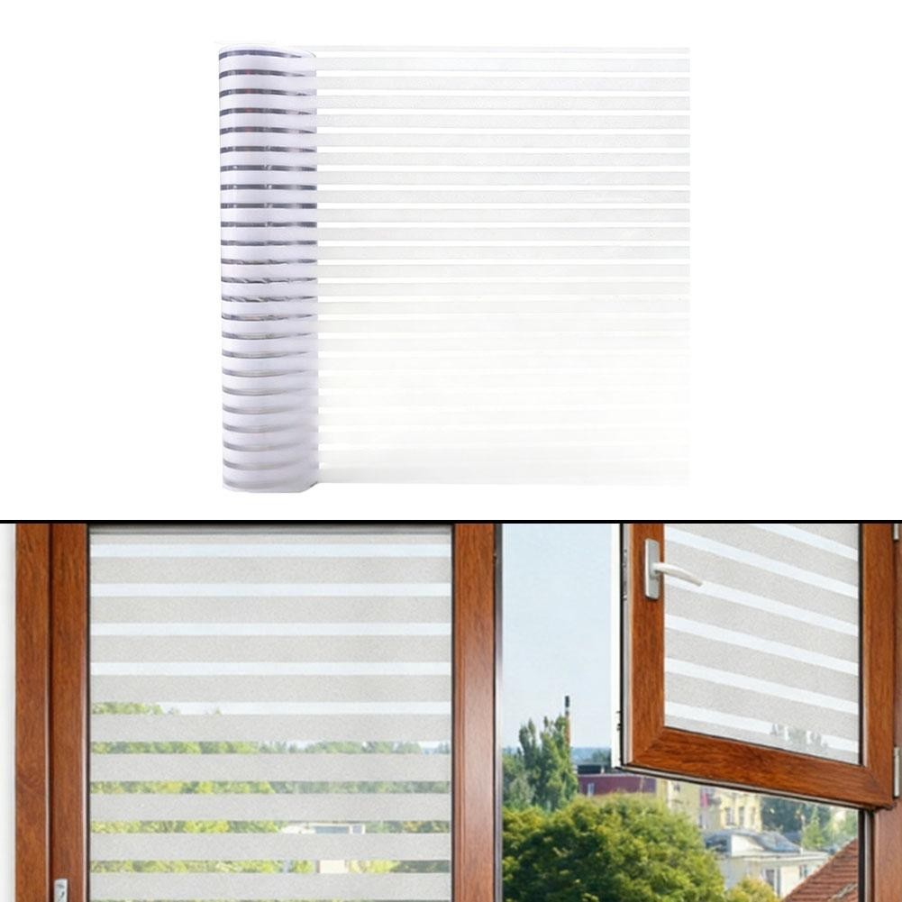 Frosted Stripe Window Cover Static Cling Reusable Waterproof PVC Material