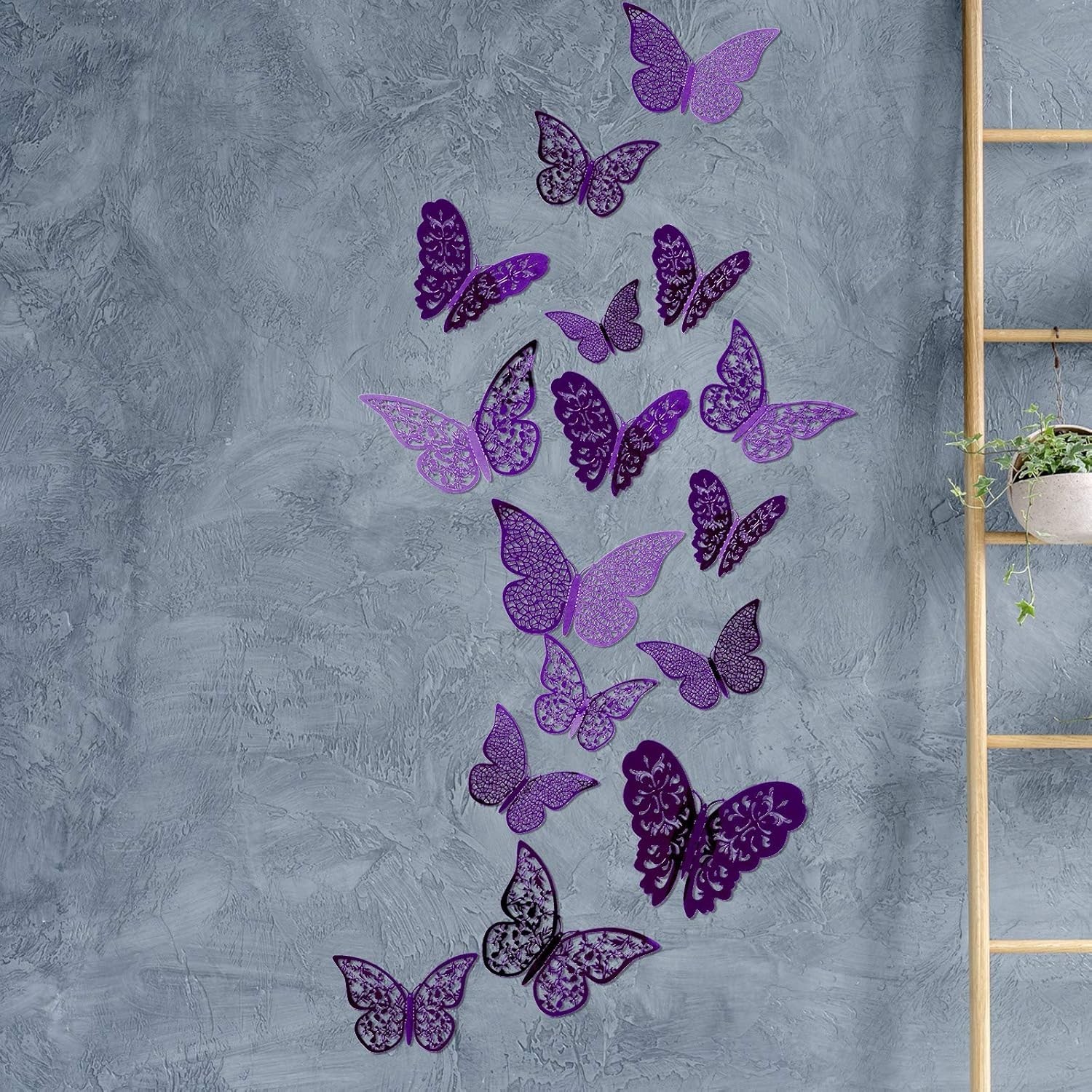 72 Pieces 3D Butterfly Wall Decals Sticker Decal Wall Decor Art Decorative St…