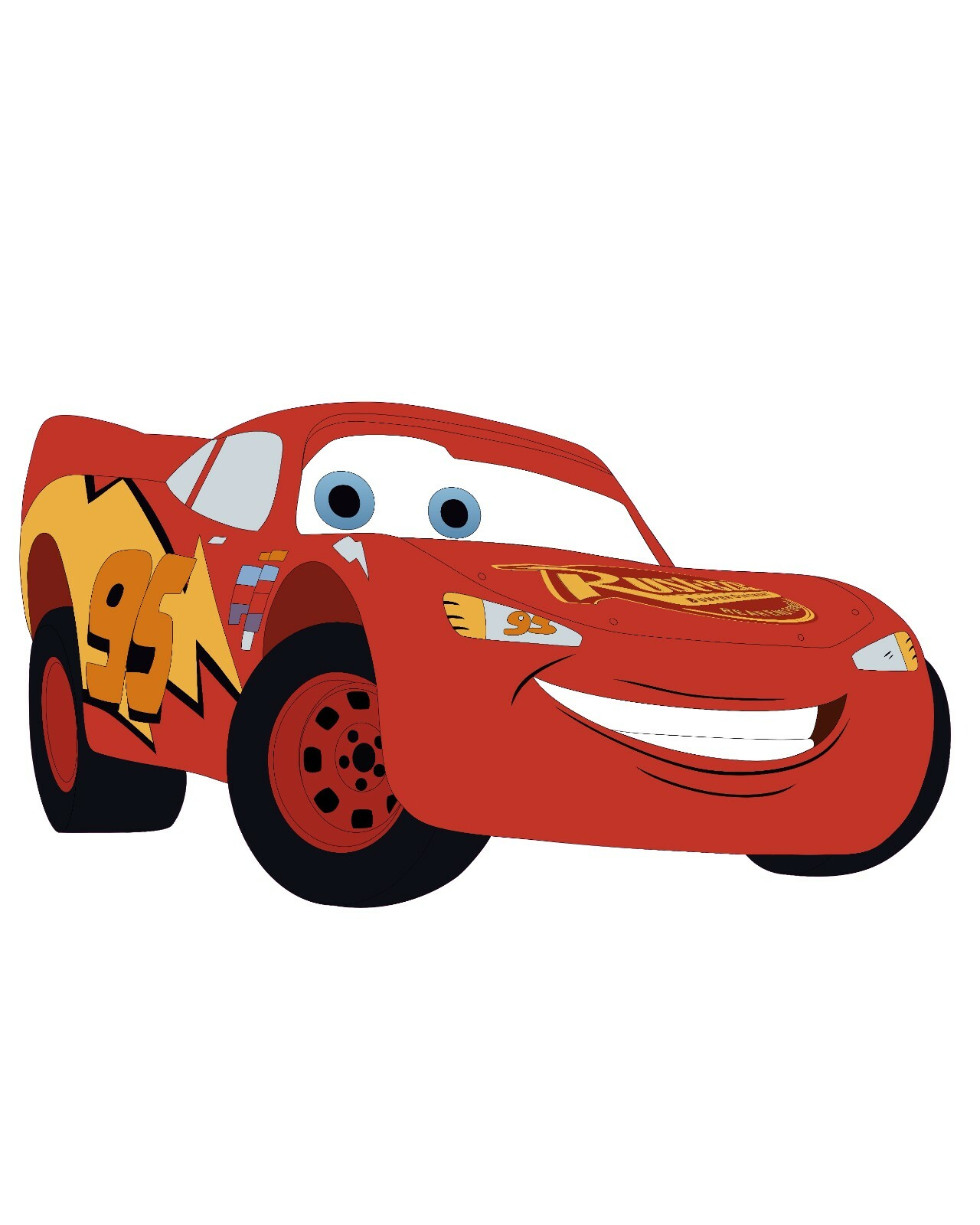 Kids Bedroom Cars Movie Lightning McQueen Corvette C1 Design Vinyl Wall Decal