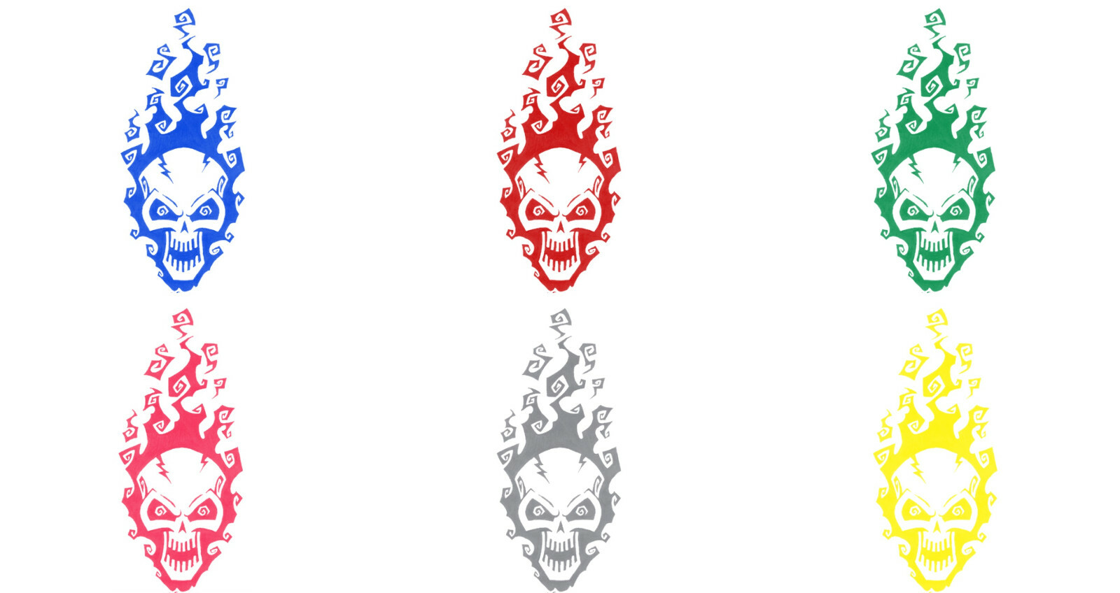 Vinyl Decal Truck Car Sticker Laptop – Zombie Horror Flames Burning Skull v4