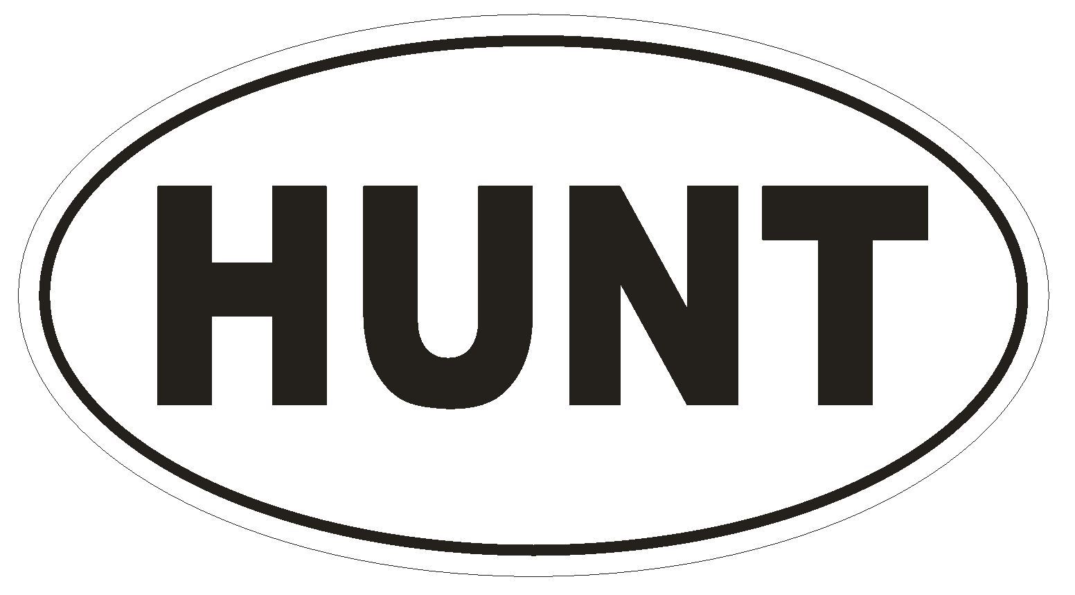 HUNT Oval Bumper Sticker or Helmet Sticker D1805 Euro Oval