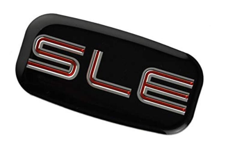 2X SLE Emblems 3D Nameplate Sticker Replacement for GMC Chevrolet Sierra