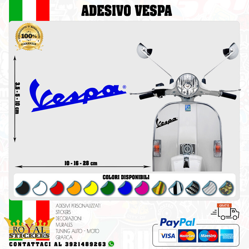 VINTAGE VESPA LOGO STICKER FOR HELMET FAIRING 6 DAYS VESPA 80s various col.