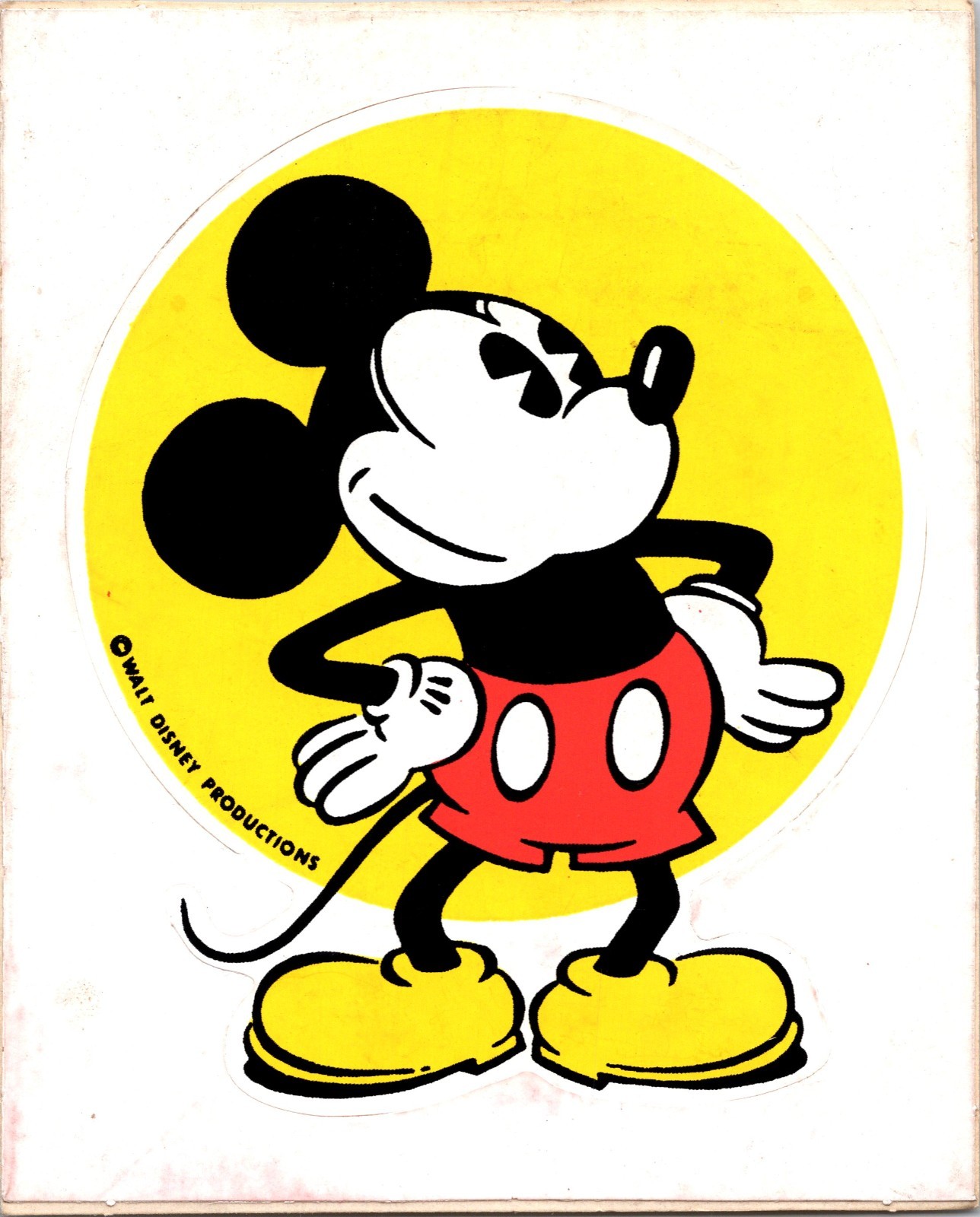 Vintage 1980’s Disney Mickey Mouse large sticker from Theme Park P34