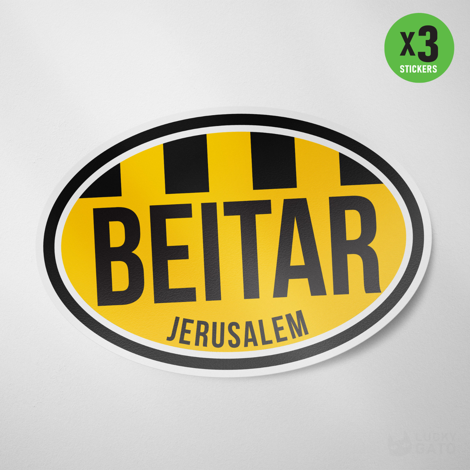 (3 Pack) Beitar Jerusalem Israel Sticker Vinyl Decal Adhesive Soccer Football