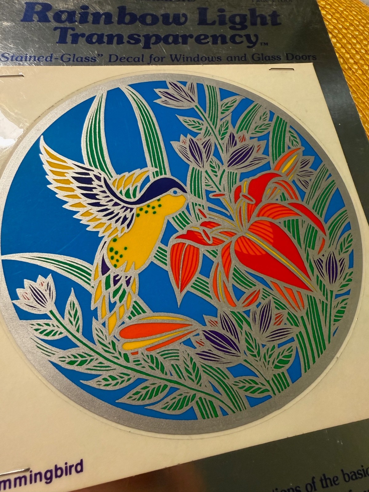 1979 Illuminations Rainbow Light Transparency Hummingbird/Butterflies Decals