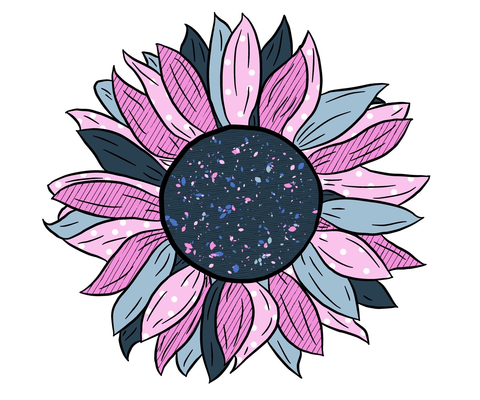 3” Beautiful Purple Sunflower Stickers Flower Power Pedals Glitter Laptop Peace