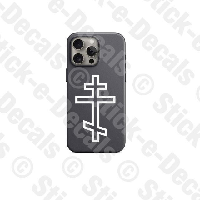 EASTERN ORTHODOX CROSS Vinyl Decal Sticker Byzantine Christianity Suppedaneum