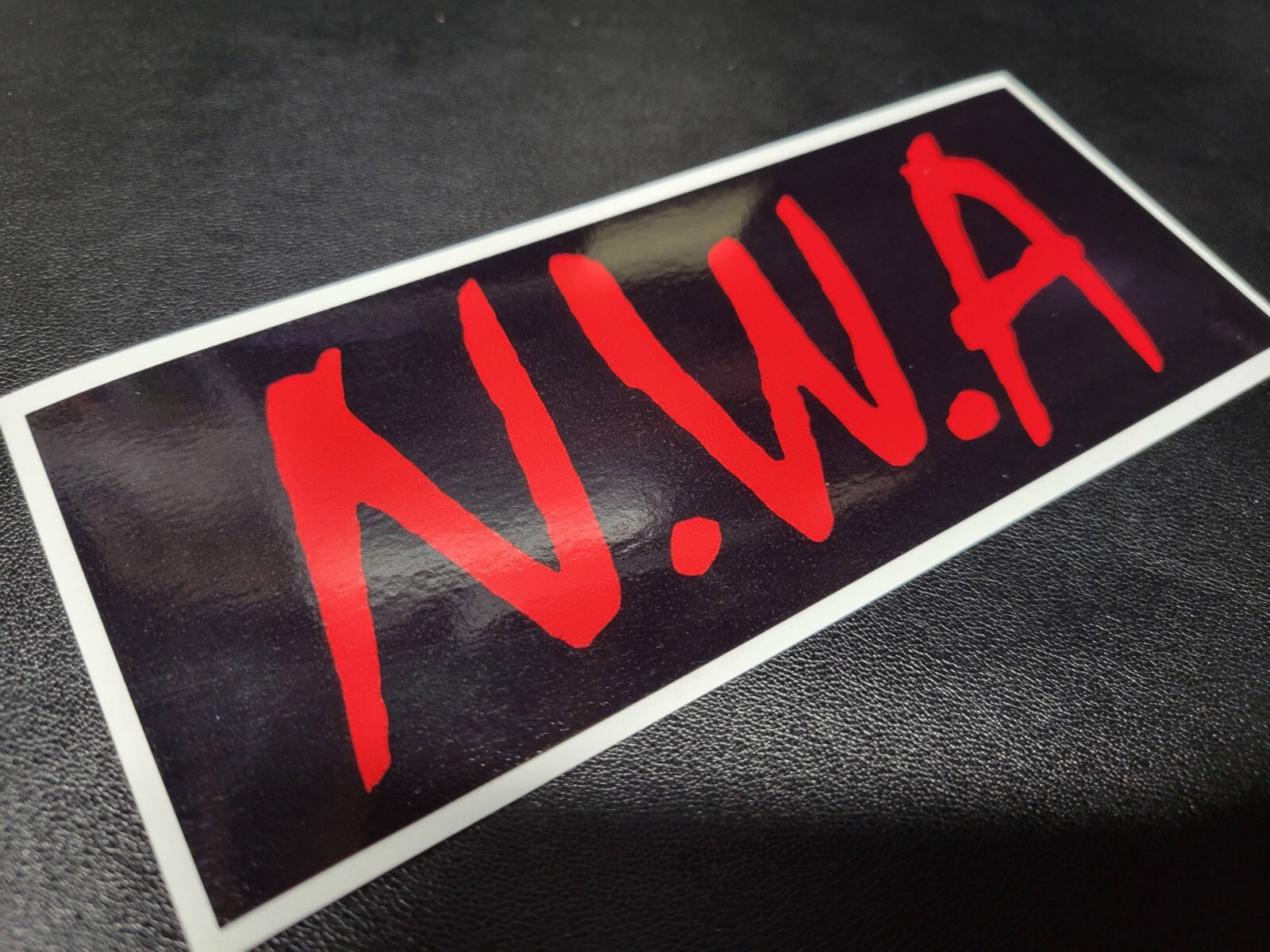 NWA Premium Glossy Black/Red Vinyl Decal Sticker 6.0×2.4" | Old School Rap N.W.A