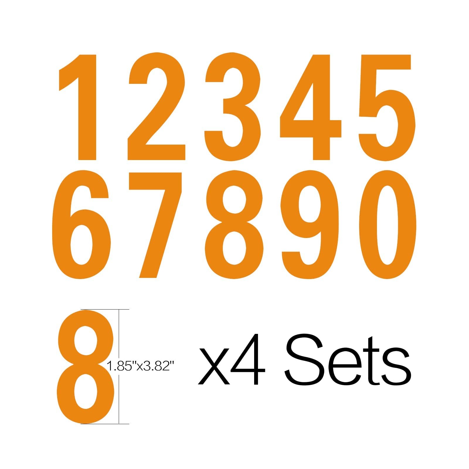 Mailbox Numbers Reflective Stickers for Outside,4 1.85"x3.82", Yellow