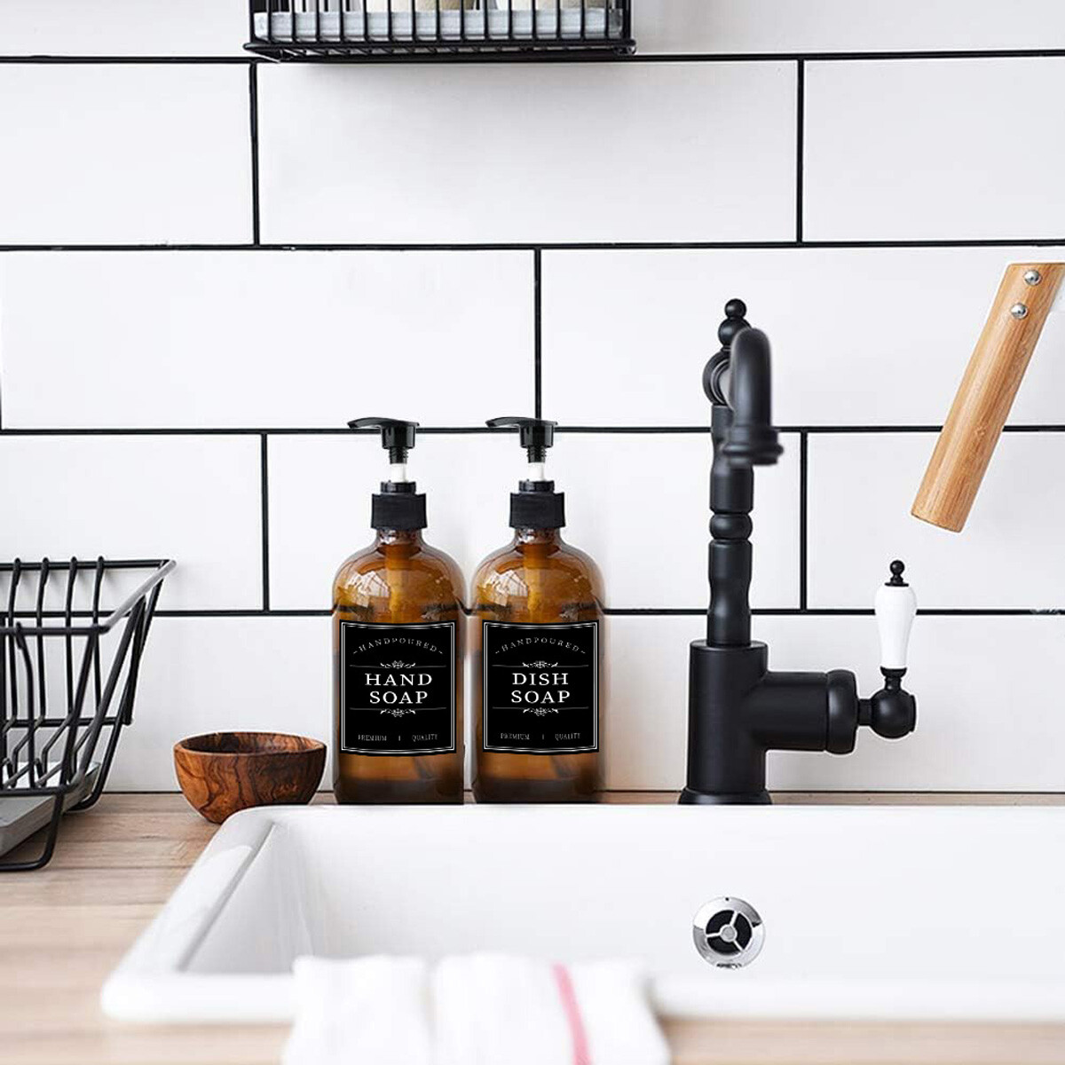 Shampoo Bottle Label Sticker Waterproof Body Wash Lotion Hand Dish Soap Decal