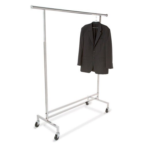 Econoco K43 Single Hangrail Rolling Rack – Square Tubing