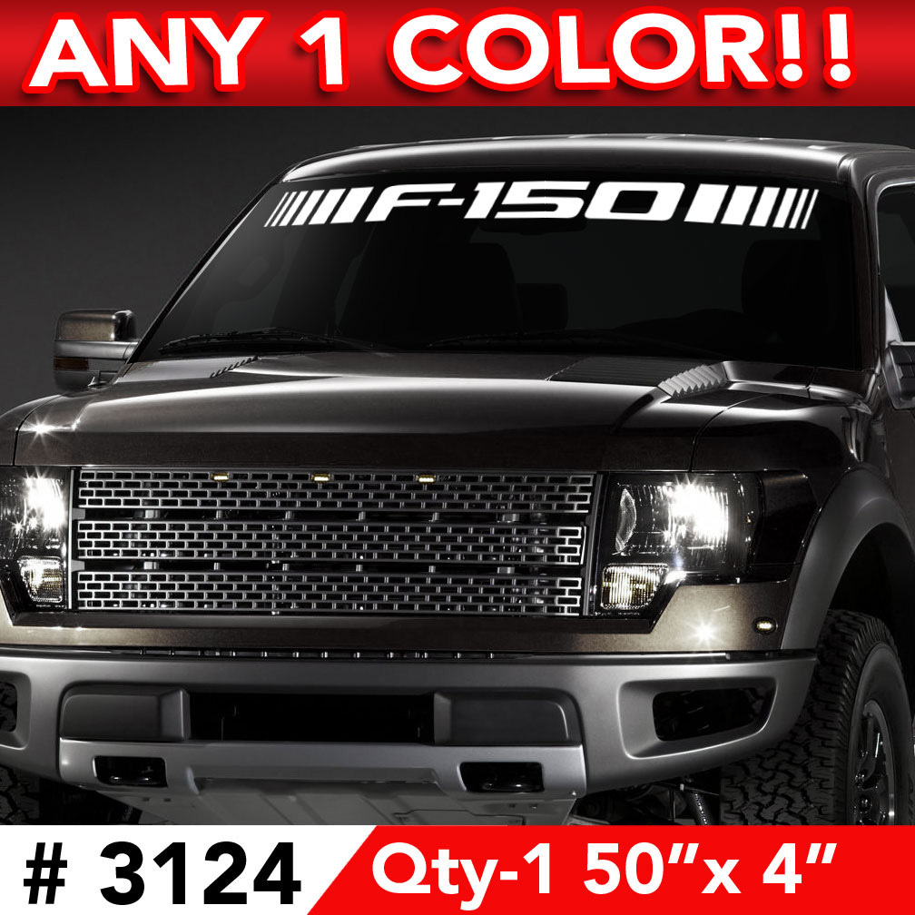 F150 SLASHES WINDSHIELD DECAL STICKER 50"w x 4" ANY 1 COLOR