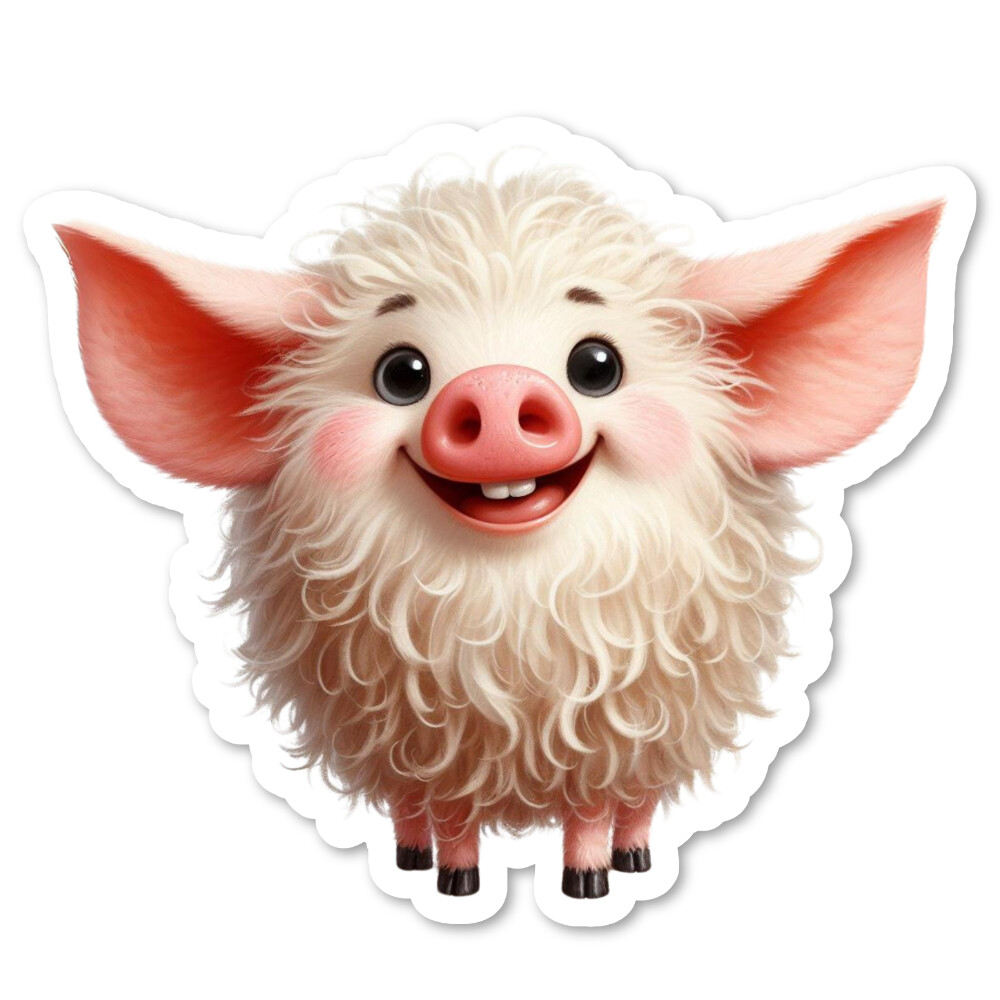 Funny Pig Piglet Vinyl Sticker, Wildlife, Water Resistant, Water Bottle Notebook