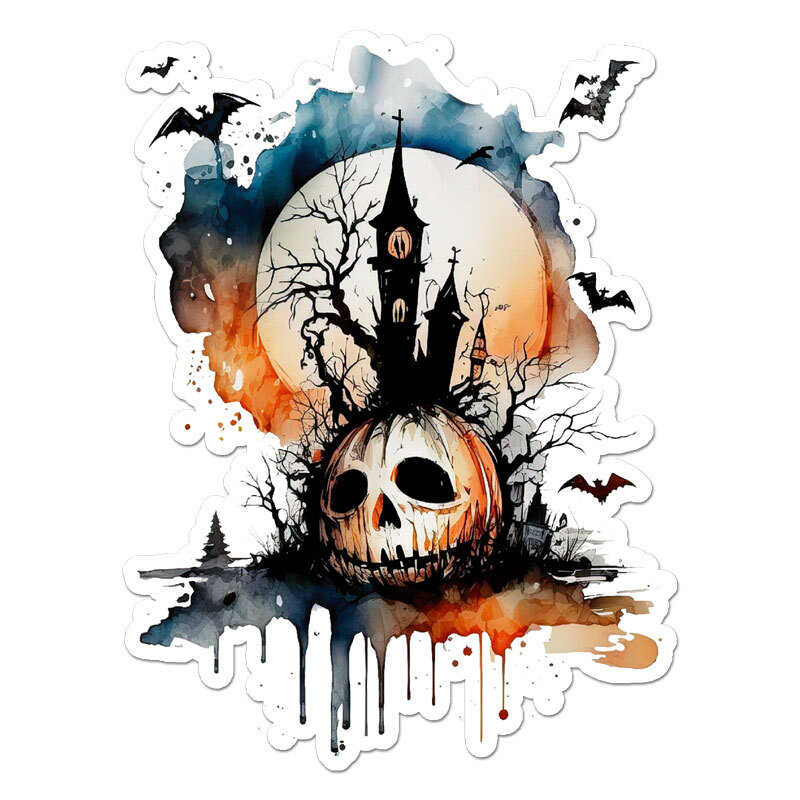 Halloween Haunted House, Vinyl Decal Sticker, Indoor Outdoor, 3 Sizes, #11903