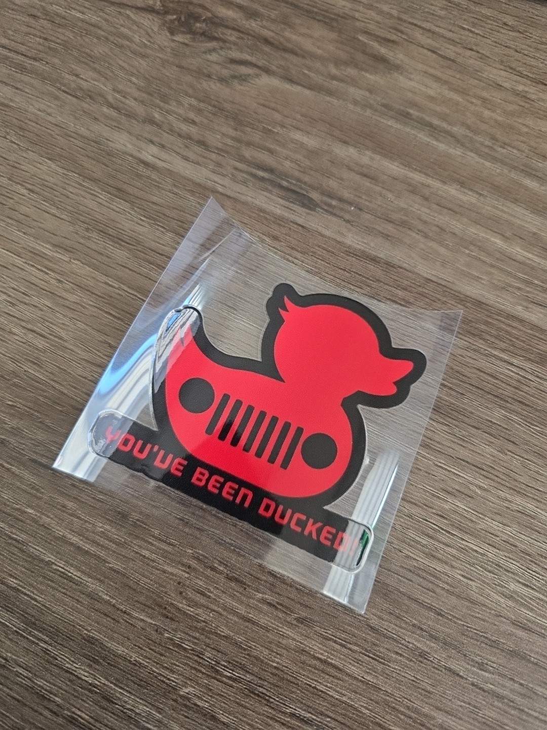 Solid Rubber Duckie You've Been Ducked Multi Color UV DTF Decal Waterproof Jp