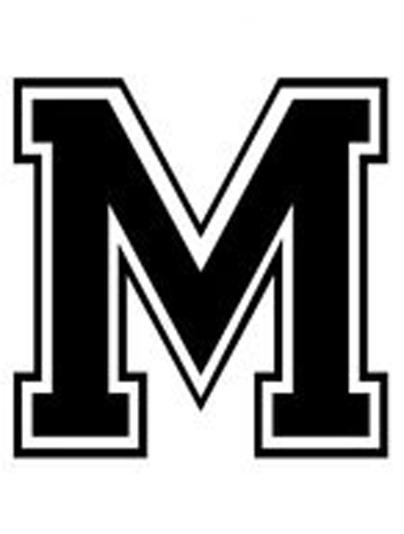 Varsity College Lettering – Letter M – Car Tablet Vinyl Decal