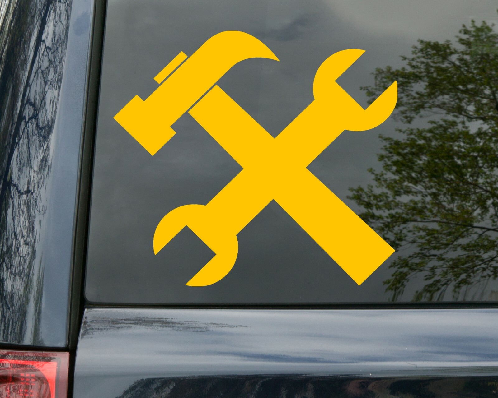 Crossed Hammer and Wrench Vinyl Decal – Tools Mechanic – Die Cut Sticker