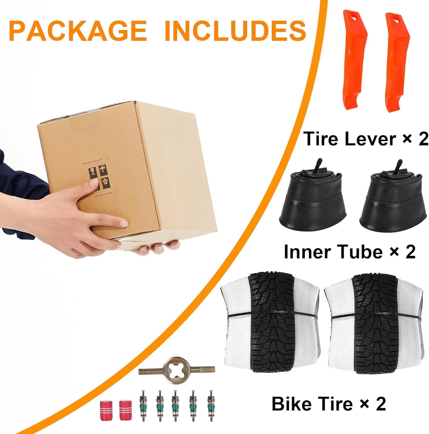 2-Pack 20X4.0 Fat Bike Tire, 20 Inch Mountain Bike Tires & Tubes Set, Folding Re