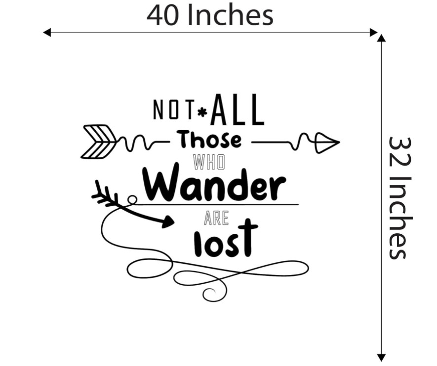 Wall Decal Not All Those Who Wander Are Lost 40" X 32" Vinyl Print, medium-tact