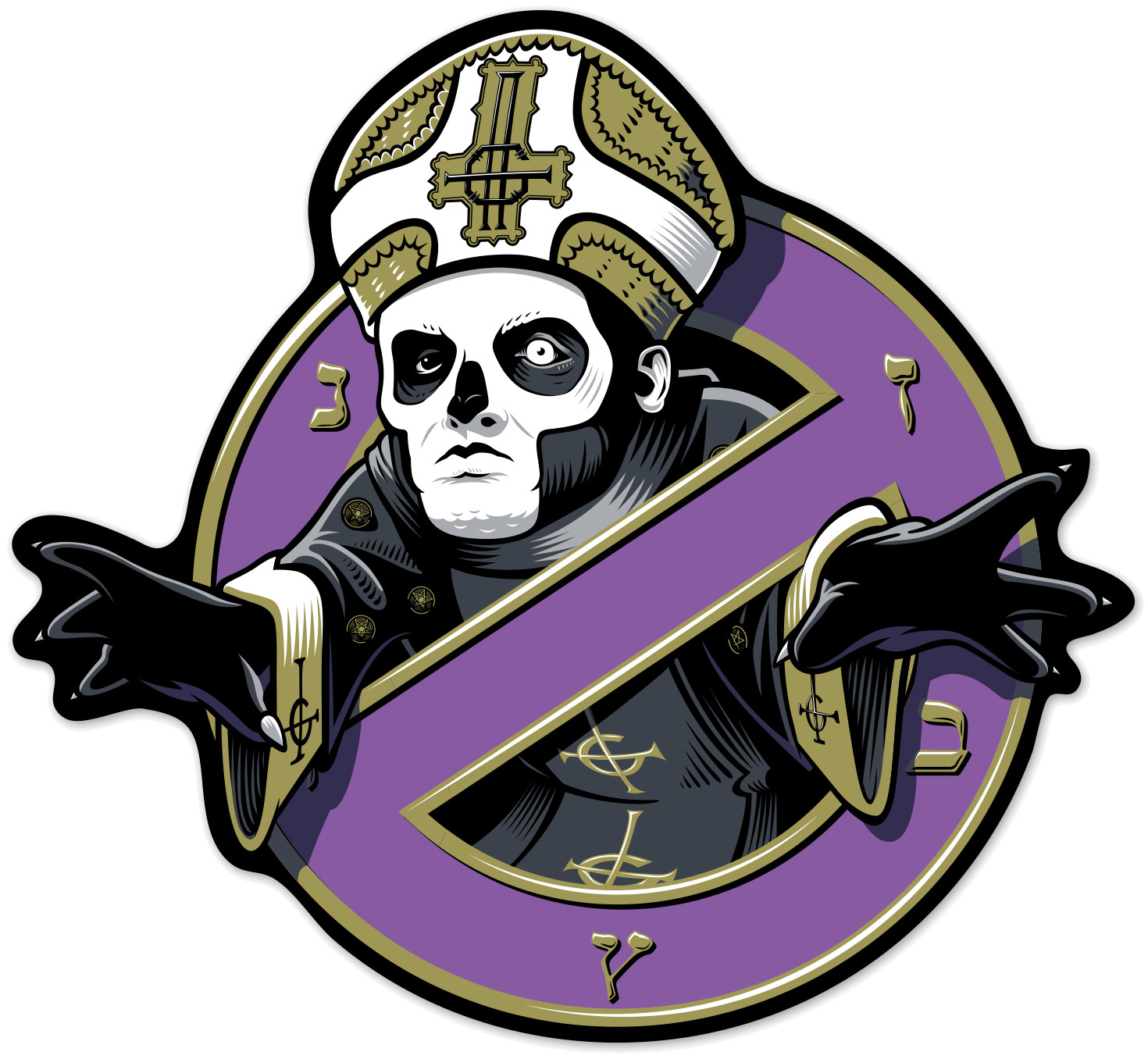 Ghost sticker logo metal band ghostbusters weatherproof bumper vinyl decal