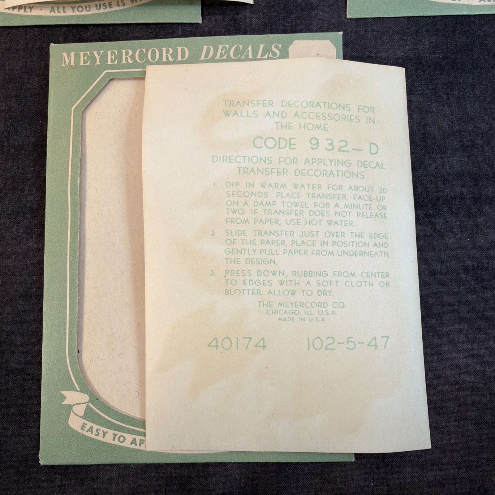 3 Meyercord Light Blue & Pink Swan Decals, Water Scene,Unused,Retro, Kitsch,MCM