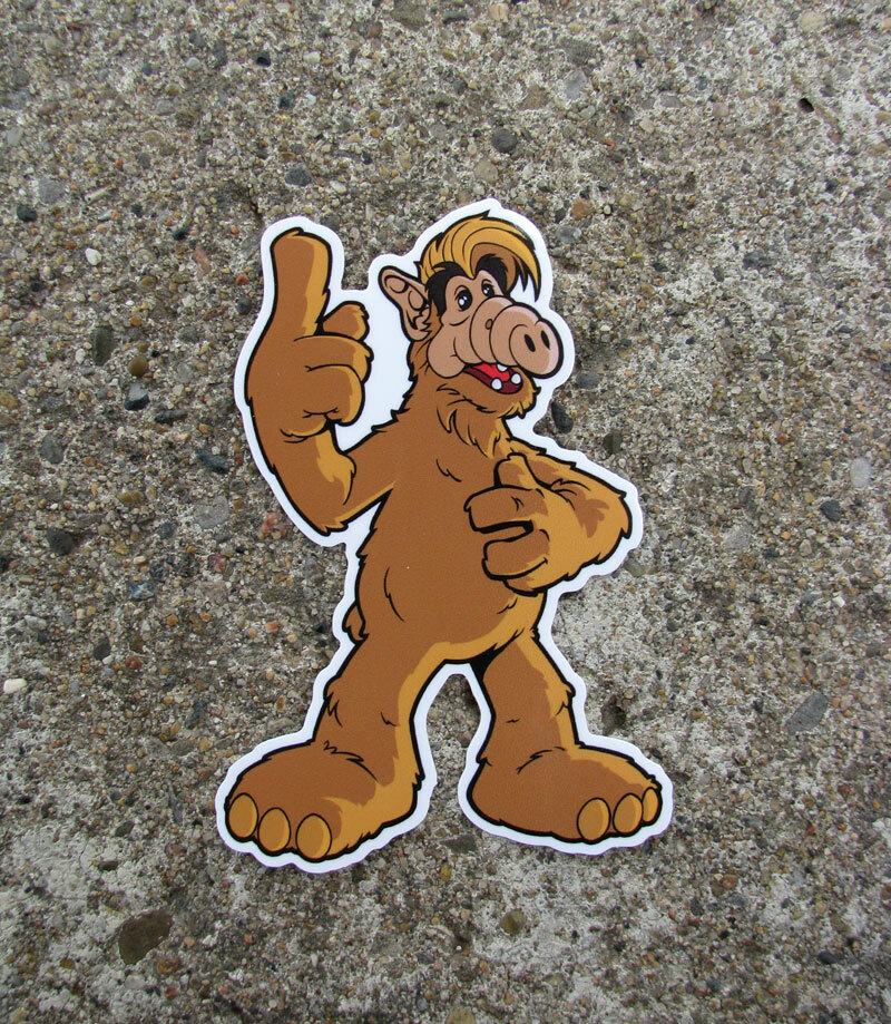 ALF Vinyl Sticker Set – 80s TV Decals for Skateboard Laptop Car Water Bottle